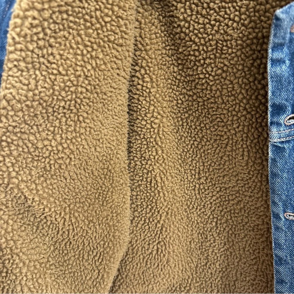 Goodfellow & Co Men’s Sherpa Lined Denim Trucker Jacket Blue Small - Picture 3 of 10